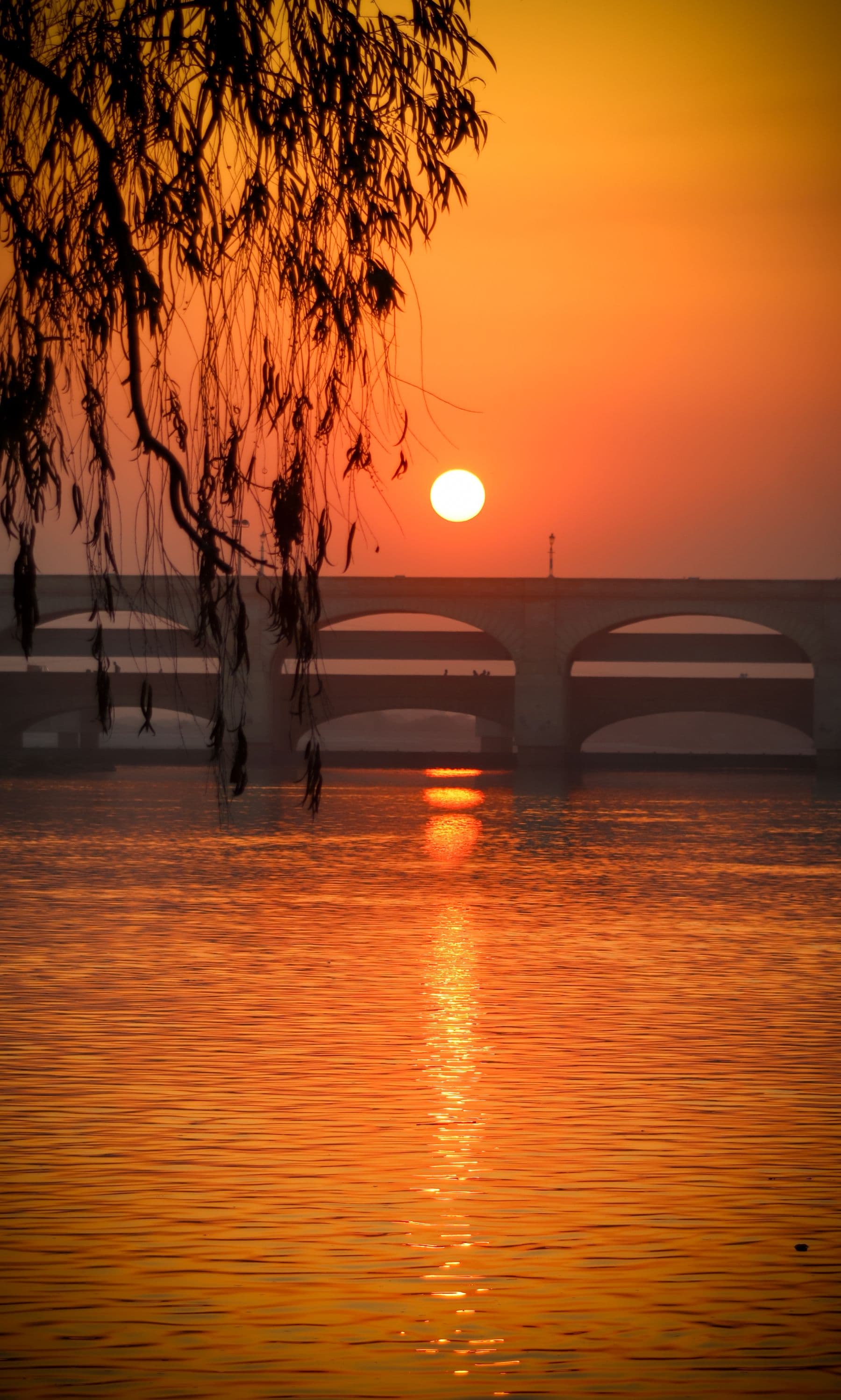 Sunset over the Indus River at Sukkur in Sindh