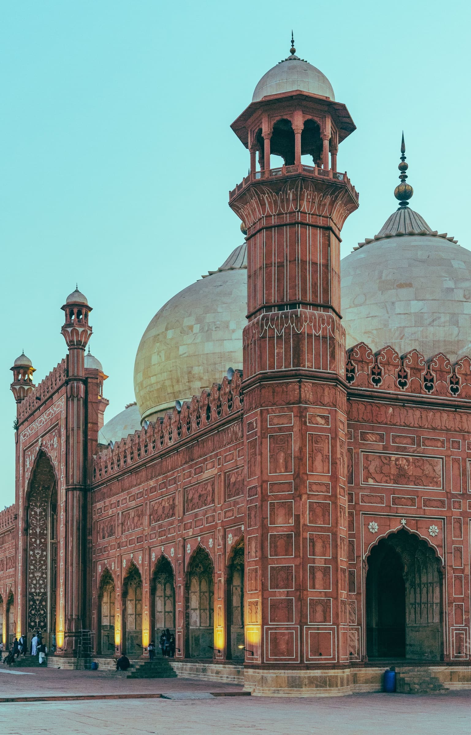 The facade and domes of Badshahi Mosque in Lahore
